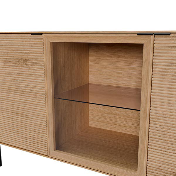 Aparador Tulsa 160 Roble Con Puerta de Cristal