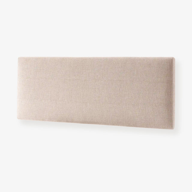 Vista lateral Cabecero tapizado Soria 100 cm 145 cm 160 cm 190 cm Seminido Beige colgado pared Alma Slowdeco