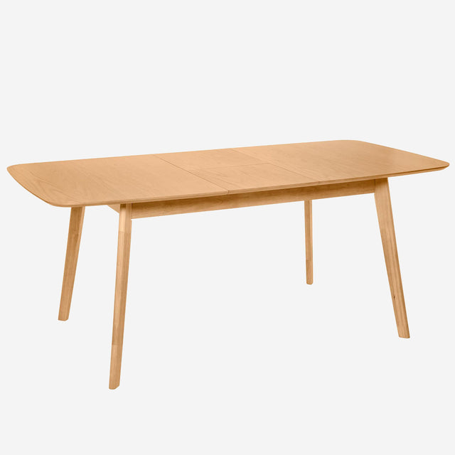 Vista lateral Mesa de Comedor Extensible Micotiua 120 - 150 cm Roble abierta Som Casa Slowdeco