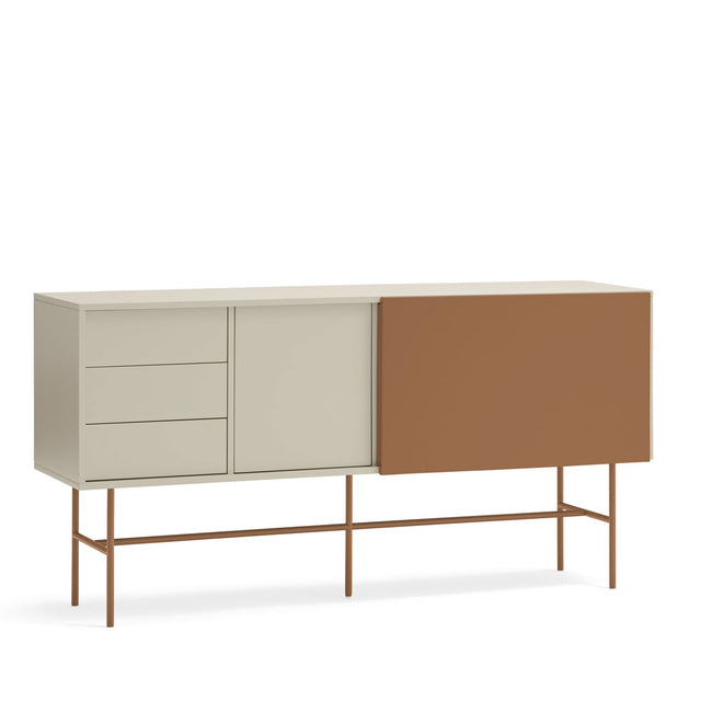 Vista lateral aparador Nube 180 cm Teja Slowdeco
