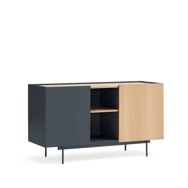 Vista lateral aparador Otto 135 cm Gris Antracita Slowdeco
