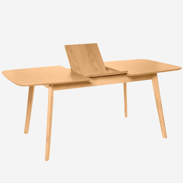 Vista lateral Mesa de Comedor Extensible Micotiua 120 - 150 cm Roble abriéndose Som Casa Slowdeco