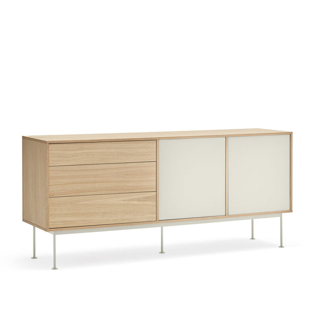 Vista lateral aparador Yoko 180 cm Crema Slowdeco