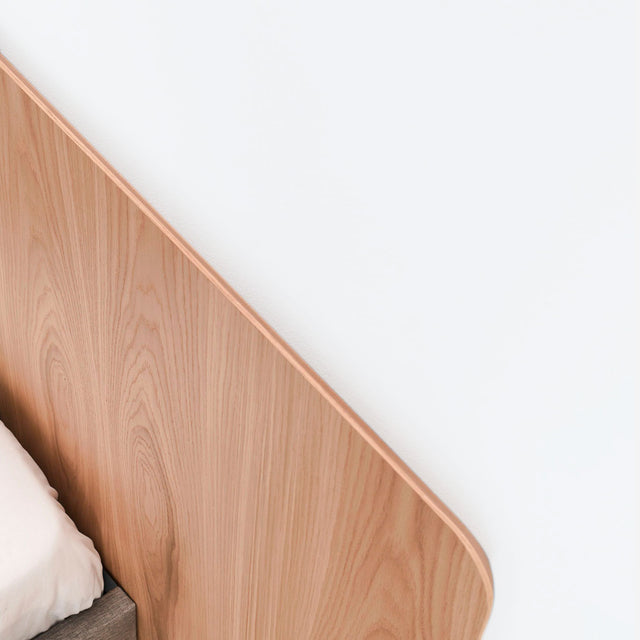 Cabecero modular 160cm Madera y Gris tapizado Slowdeco